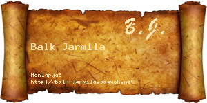 Balk Jarmila névjegykártya